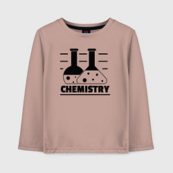 Лонгслив хлопковый детский CHEMISTRY химия, цвет: пыльно-розовый