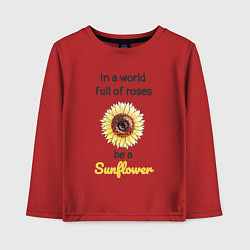 Лонгслив хлопковый детский Be a Sunflower, цвет: красный