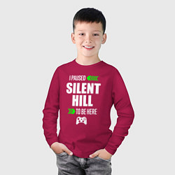 Лонгслив хлопковый детский I Paused Silent Hill To Be Here с зелеными стрелка, цвет: маджента — фото 2