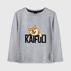Лонгслив хлопковый детский Kaifuli shiba inu, цвет: меланж