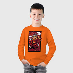 Лонгслив хлопковый детский ЛУФФИ 5 ЙОНКО ONE PIECE, цвет: оранжевый — фото 2