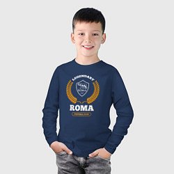 Лонгслив хлопковый детский Лого Roma и надпись Legendary Football Club, цвет: тёмно-синий — фото 2