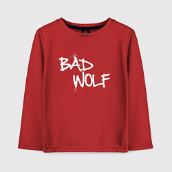 Лонгслив хлопковый детский Bad Wolf злой волк, цвет: красный