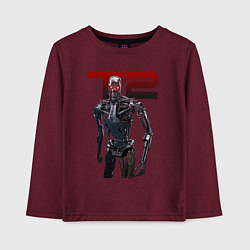 Лонгслив хлопковый детский Terminator 2 - T800, цвет: меланж-бордовый