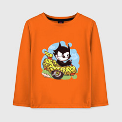 Лонгслив хлопковый детский Felix - the cat, цвет: оранжевый