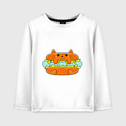 Лонгслив хлопковый детский CATS HOT DOG, цвет: белый