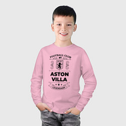 Лонгслив хлопковый детский Aston Villa: Football Club Number 1 Legendary, цвет: светло-розовый — фото 2