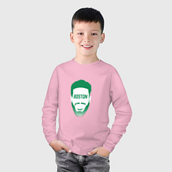 Лонгслив хлопковый детский Tatum - Celtics, цвет: светло-розовый — фото 2