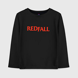 Лонгслив хлопковый детский Redfall logo, цвет: черный