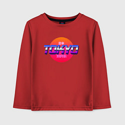 Лонгслив хлопковый детский Retrowave Tokyo, цвет: красный