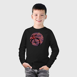 Лонгслив хлопковый детский Грэвэл байк, цвет: черный — фото 2