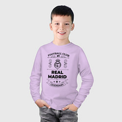 Лонгслив хлопковый детский Real Madrid: Football Club Number 1 Legendary, цвет: лаванда — фото 2
