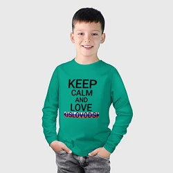 Лонгслив хлопковый детский Keep calm Kislovodsk Кисловодск, цвет: зеленый — фото 2