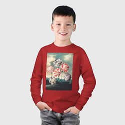 Лонгслив хлопковый детский A Group of Carnations Гвоздики, цвет: красный — фото 2
