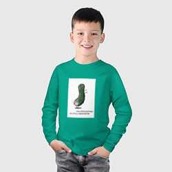 Лонгслив хлопковый детский Огурчик с горькой попкой, цвет: зеленый — фото 2
