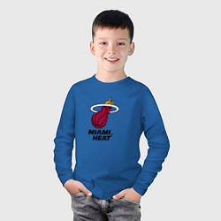 Лонгслив хлопковый детский Майами Хит NBA, цвет: синий — фото 2