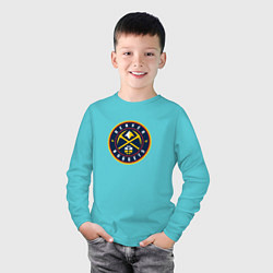Лонгслив хлопковый детский Денвер Наггетс NBA, цвет: бирюзовый — фото 2