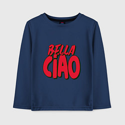 Лонгслив хлопковый детский Bella Ciao LCDP, цвет: тёмно-синий