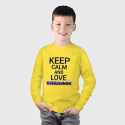 Лонгслив хлопковый детский Keep calm Dzerzhinsk Дзержинск, цвет: желтый — фото 2
