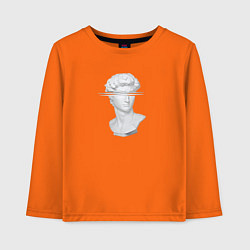 Лонгслив хлопковый детский Белая скульптура Давида, цвет: оранжевый