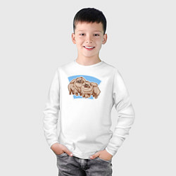 Лонгслив хлопковый детский Померанский шпиц Собаки, цвет: белый — фото 2