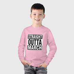 Лонгслив хлопковый детский Прямо из марта, цвет: светло-розовый — фото 2
