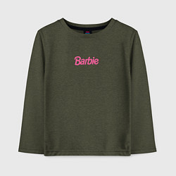 Лонгслив хлопковый детский Barbie mini logo, цвет: меланж-хаки