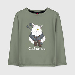 Лонгслив хлопковый детский Котьмак, цвет: авокадо