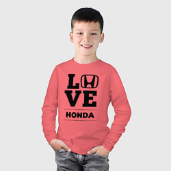 Лонгслив хлопковый детский Honda Love Classic, цвет: коралловый — фото 2