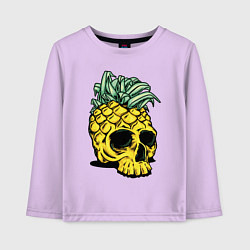 Лонгслив хлопковый детский Череп-ананас Лето, цвет: лаванда