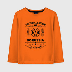 Лонгслив хлопковый детский Borussia: Football Club Number 1 Legendary, цвет: оранжевый