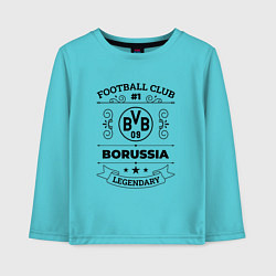 Лонгслив хлопковый детский Borussia: Football Club Number 1 Legendary, цвет: бирюзовый