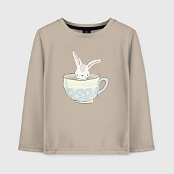 Лонгслив хлопковый детский Кролик в чашке, цвет: миндальный