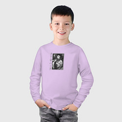 Лонгслив хлопковый детский ХА ЮРИ ЗАХАРД, цвет: лаванда — фото 2