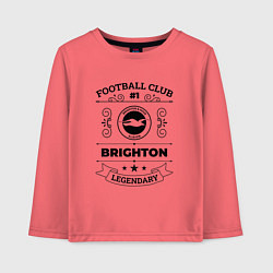 Лонгслив хлопковый детский Brighton: Football Club Number 1 Legendary, цвет: коралловый
