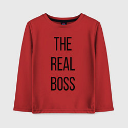 Лонгслив хлопковый детский The real boss!, цвет: красный