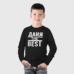 Лонгслив хлопковый детский Даня the best!, цвет: черный — фото 2