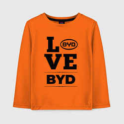 Лонгслив хлопковый детский BYD Love Classic, цвет: оранжевый