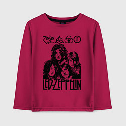 Лонгслив хлопковый детский Led Zeppelin Black, цвет: маджента