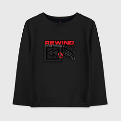 Лонгслив хлопковый детский Rewind the tape, цвет: черный