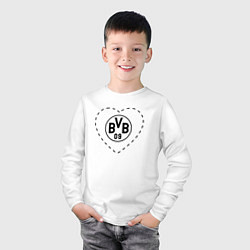 Лонгслив хлопковый детский Лого Borussia в сердечке, цвет: белый — фото 2