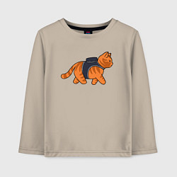 Лонгслив хлопковый детский Минималистичны котик из stray, цвет: миндальный