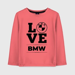 Лонгслив хлопковый детский BMW love classic, цвет: коралловый