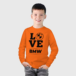 Лонгслив хлопковый детский BMW love classic, цвет: оранжевый — фото 2