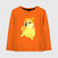 Лонгслив хлопковый детский Пёс Доге сидит и отдыхает, цвет: оранжевый
