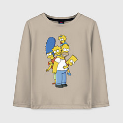 Лонгслив хлопковый детский Прикольная семейка Симпсонов, цвет: миндальный