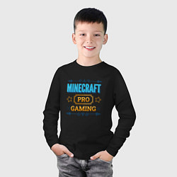 Лонгслив хлопковый детский Игра Minecraft pro gaming, цвет: черный — фото 2