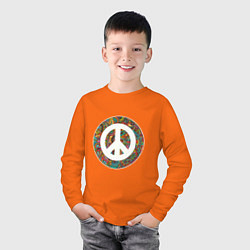 Лонгслив хлопковый детский Ребёнок мира, цвет: оранжевый — фото 2