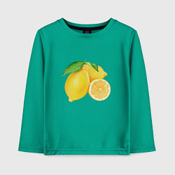 Лонгслив хлопковый детский Сочные лимоны, цвет: зеленый