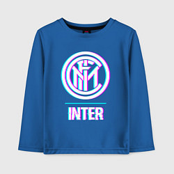 Лонгслив хлопковый детский Inter FC в стиле glitch, цвет: синий